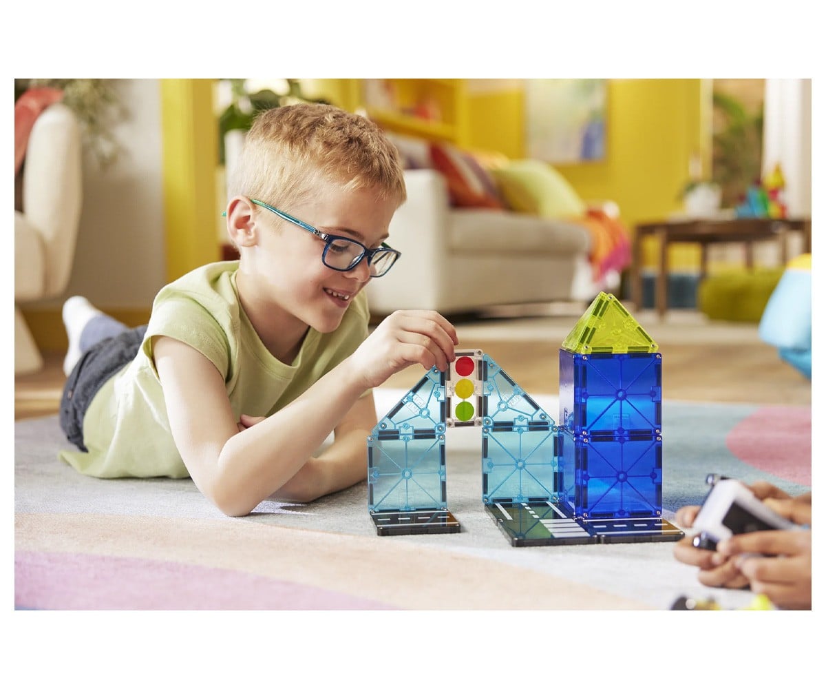 Conjunto de construção Magna-Tiles Police Patrol de 20 peças
