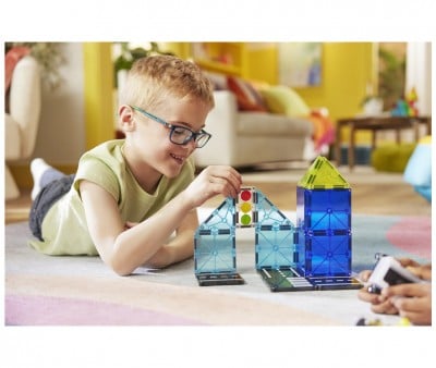 Conjunto de construção Magna-Tiles Police Patrol de 20 peças