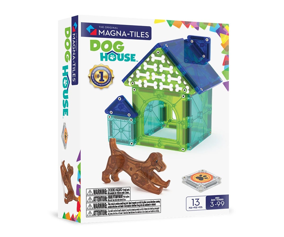 Conjunto de construção Magna-Tiles Dog House de 13 peças