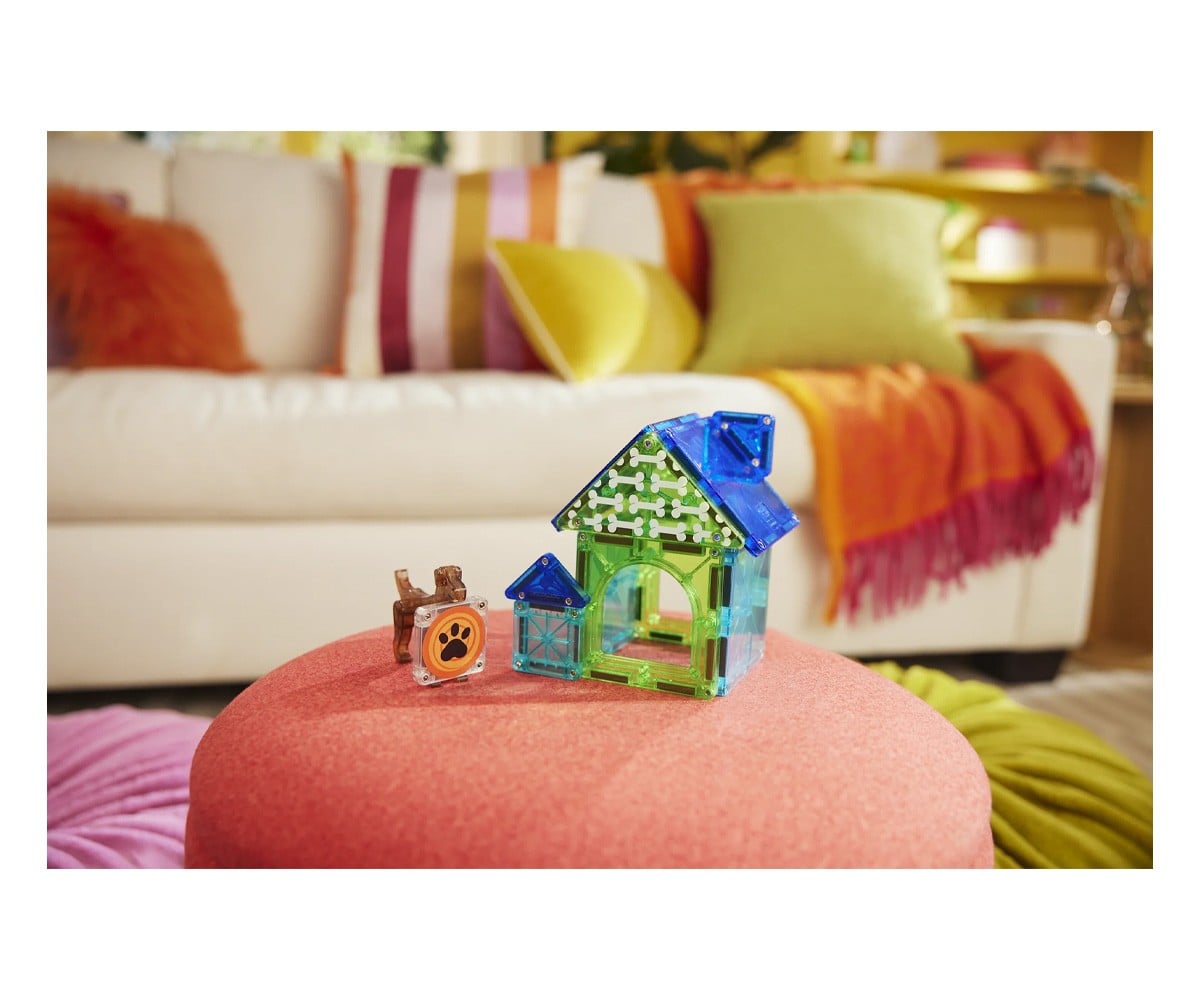 Conjunto de construção Magna-Tiles Dog House de 13 peças