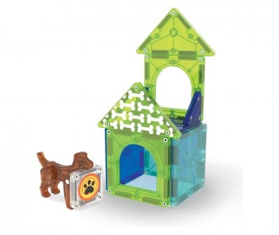 Conjunto de construção Magna-Tiles Dog House de 13 peças