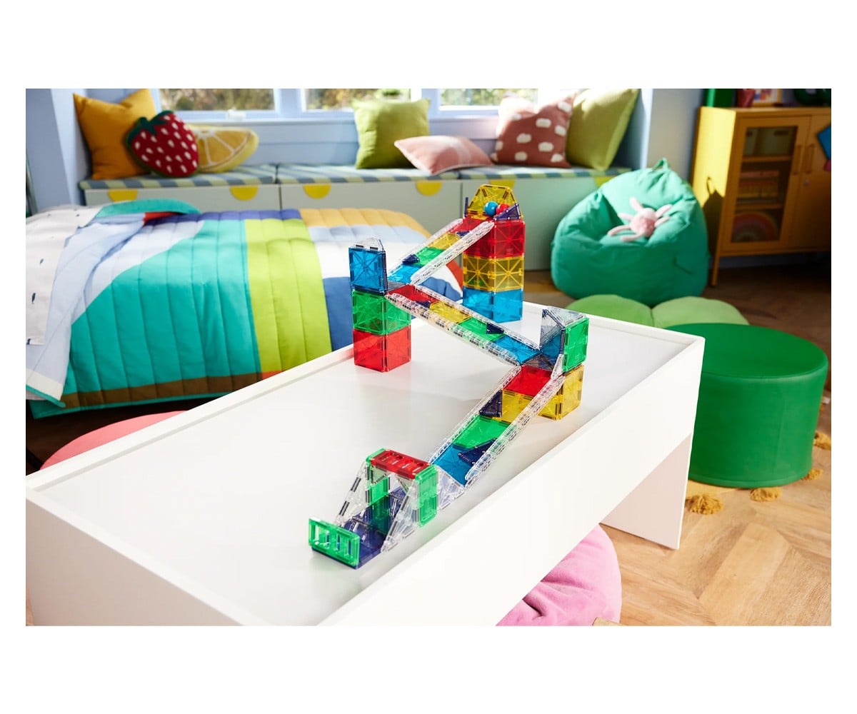 Conjunto de construção Magna-Tiles Rail Racers Deluxe de 90 peças