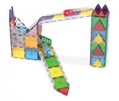 Conjunto de construção Magna-Tiles Rail Racers Deluxe de 90 peças