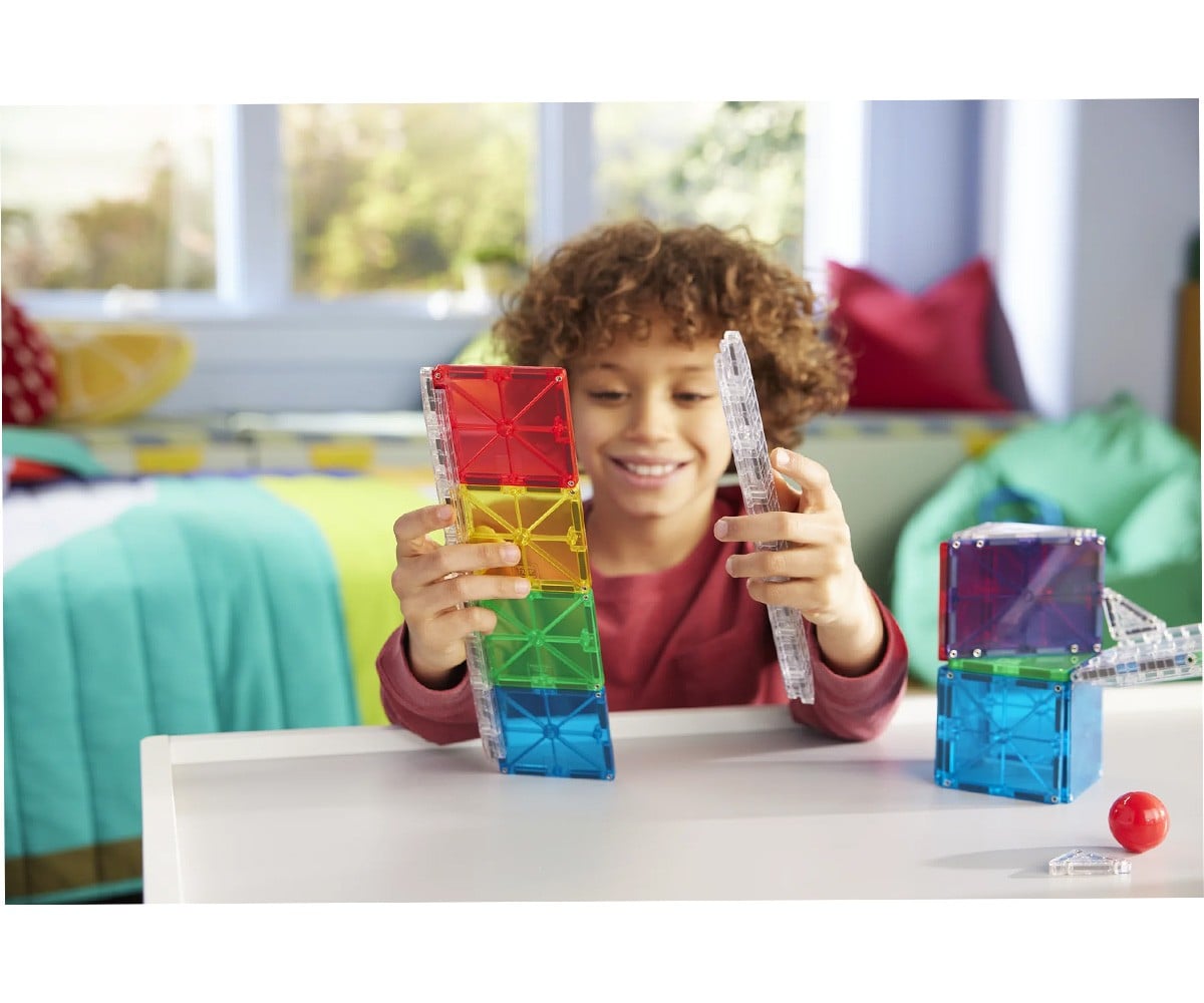 Conjunto de construção de 33 peças Magna-Tiles Rail Racers