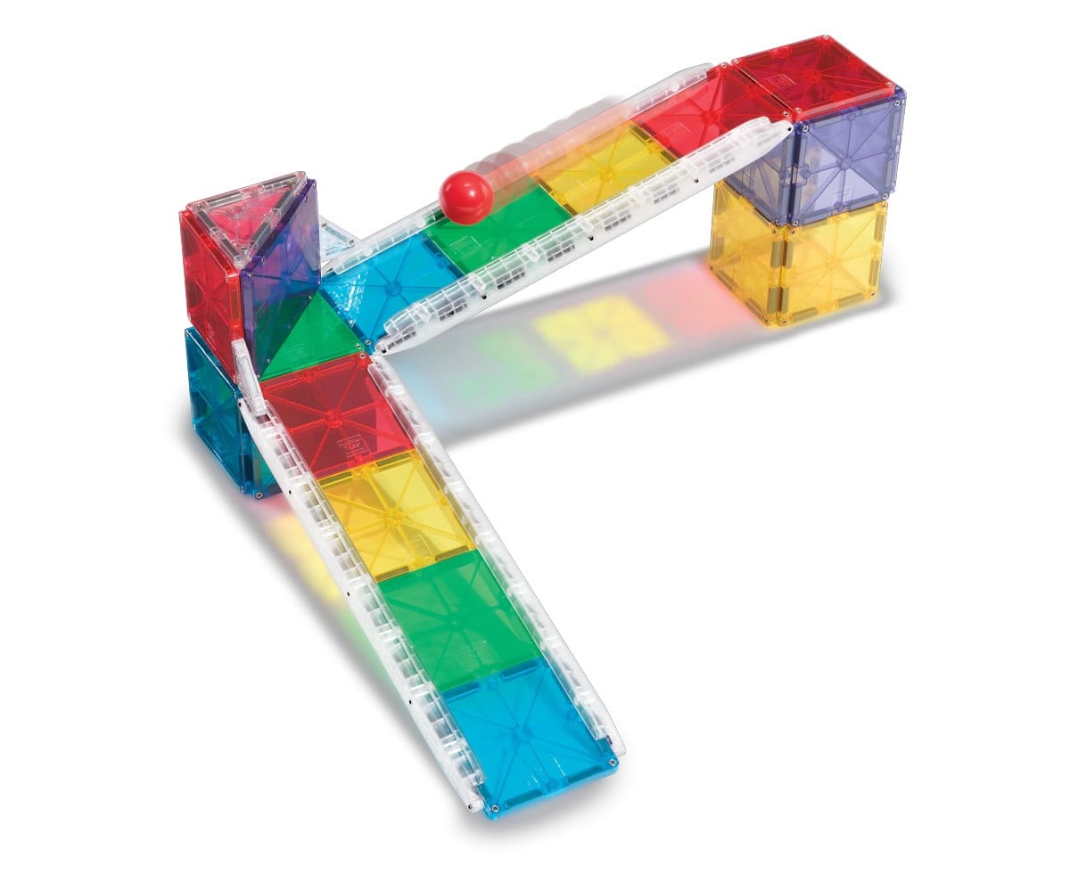 Conjunto de construção de 33 peças Magna-Tiles Rail Racers