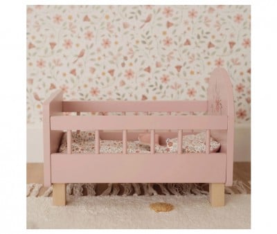 Cama de Madera con Textil para Muñecas FSC