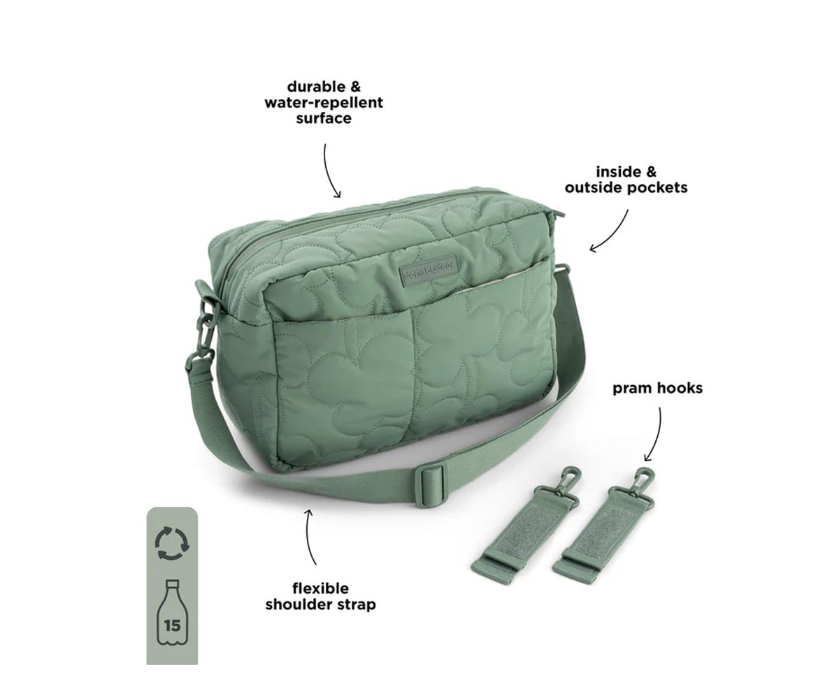 Bolsa de carro de bebé acolchoada verde