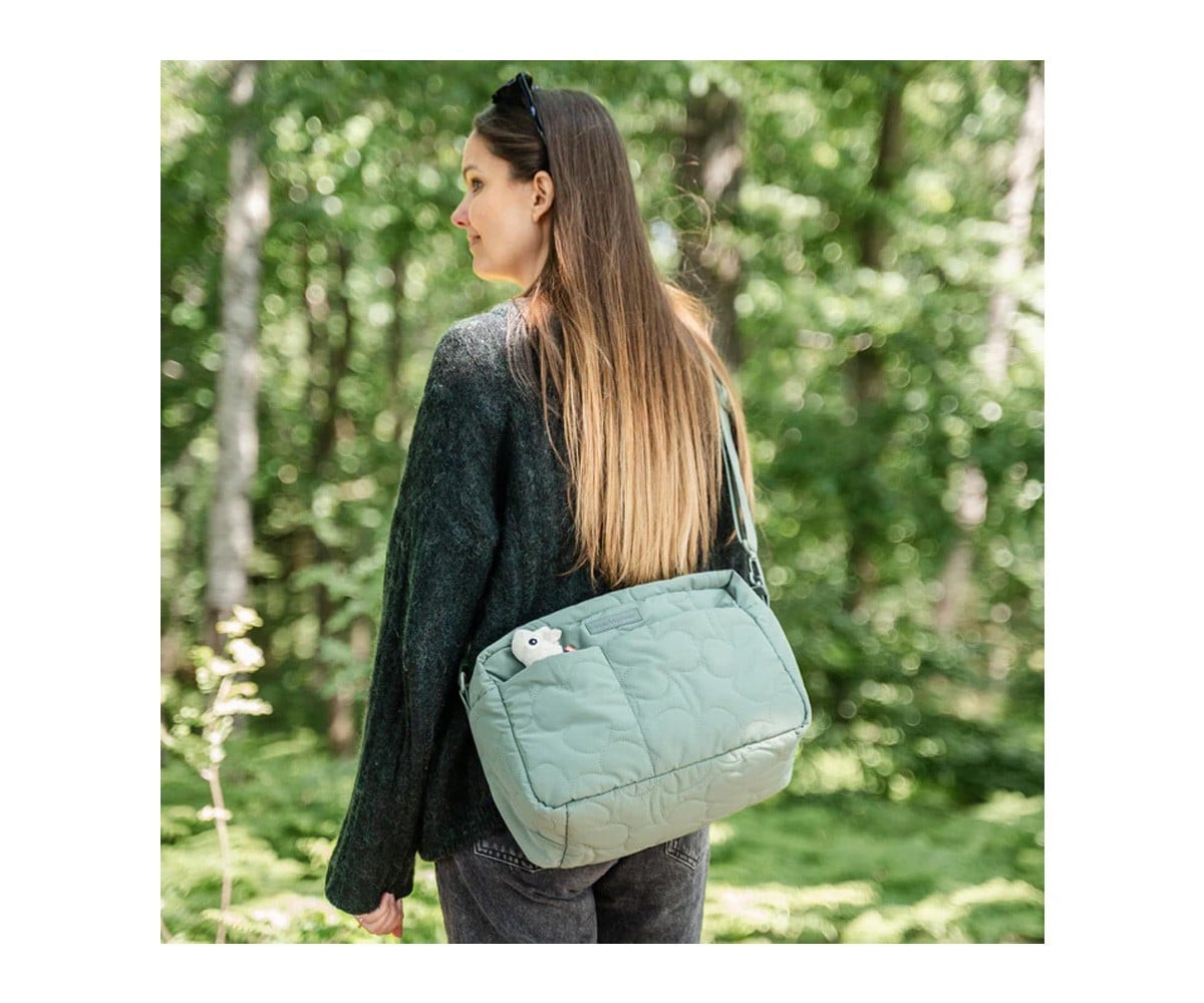 Bolsa de carro de bebé acolchoada verde
