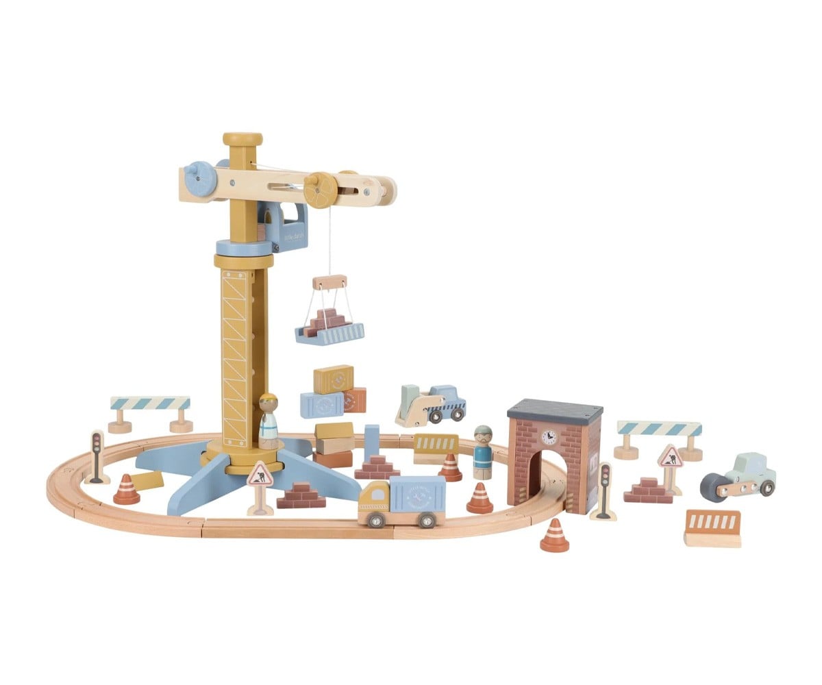 Set de Construcción con Grúa de Madera FSC