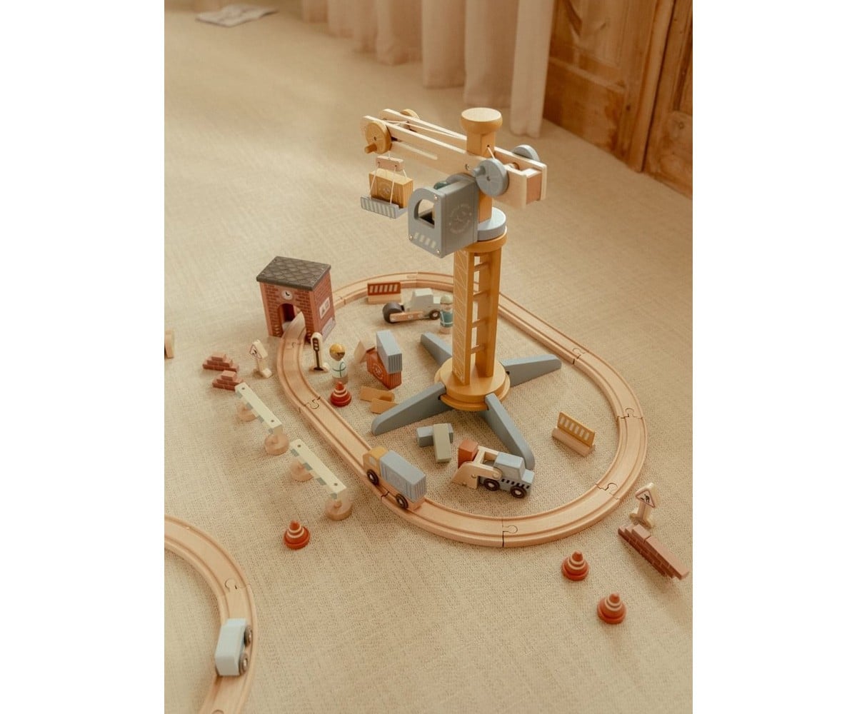 Set de Construcción con Grúa de Madera FSC