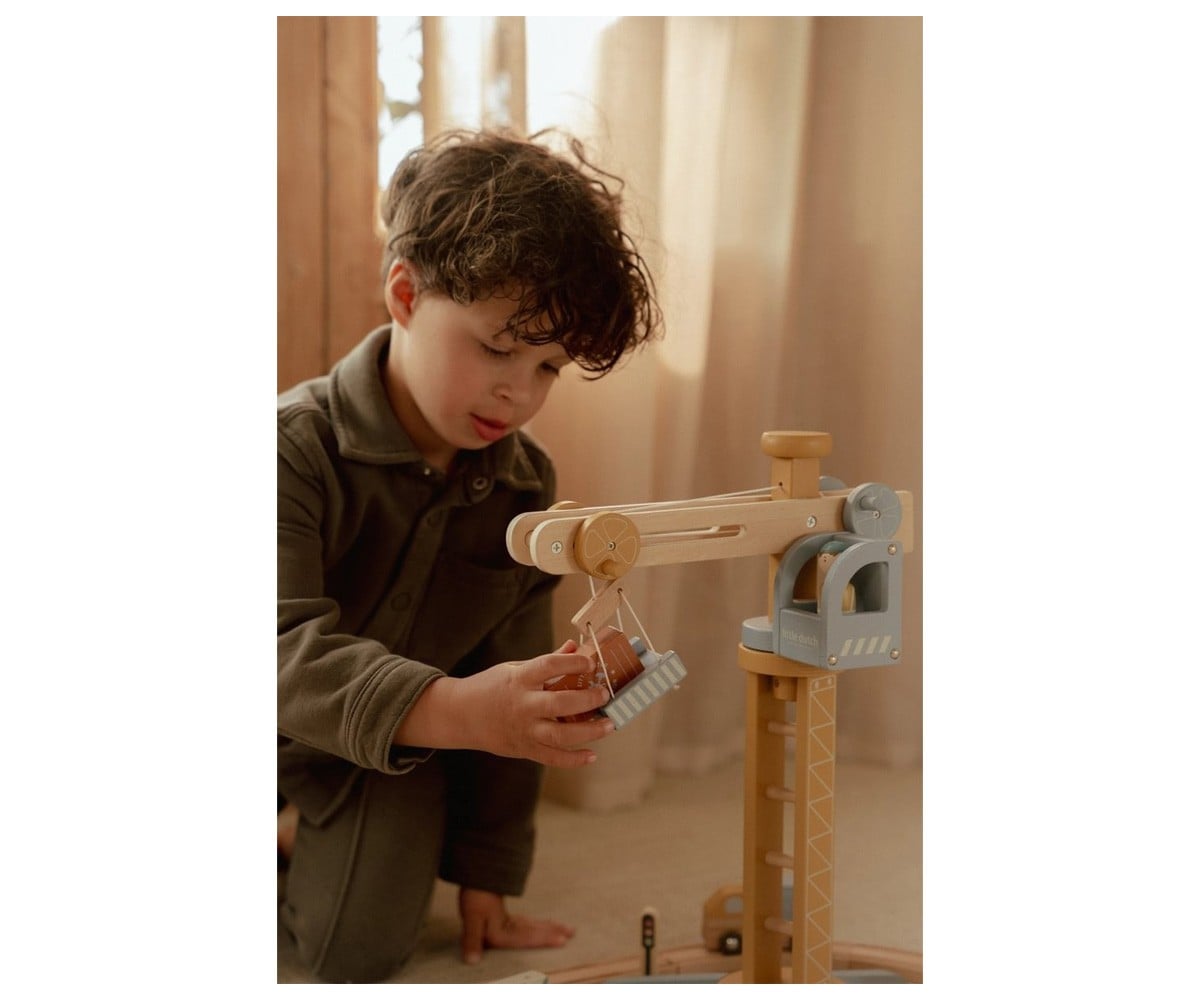 Set de Construcción con Grúa de Madera FSC
