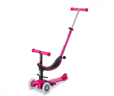 Patinete Mini Micro 4 en 1 Deluxe LED Rosa