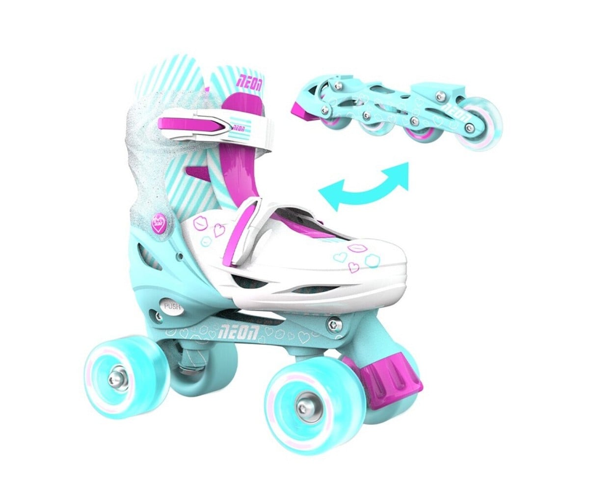Neon Green and Pink Combo Skates Size 30-33