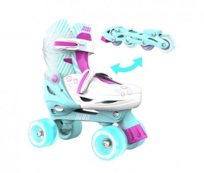Patines Combo Neón Verde y Rosa T.30-33
