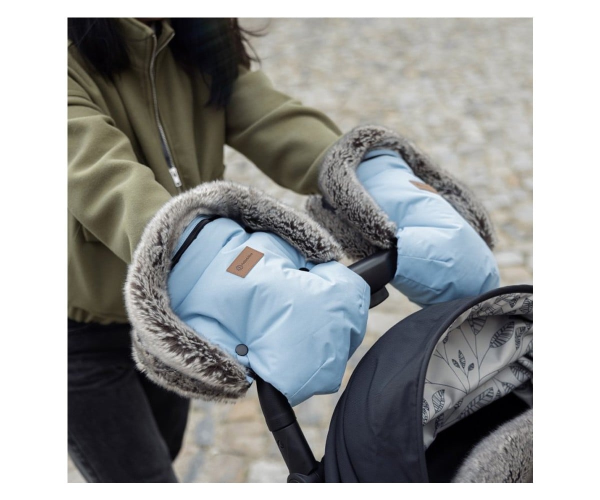 Moufles Thermiques Imperméables pour Poussette Furry Rose Petal