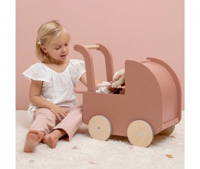 Carrito de Madera con Muñeca Blandita