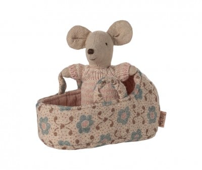 Bébé Souris dans Panier Rose