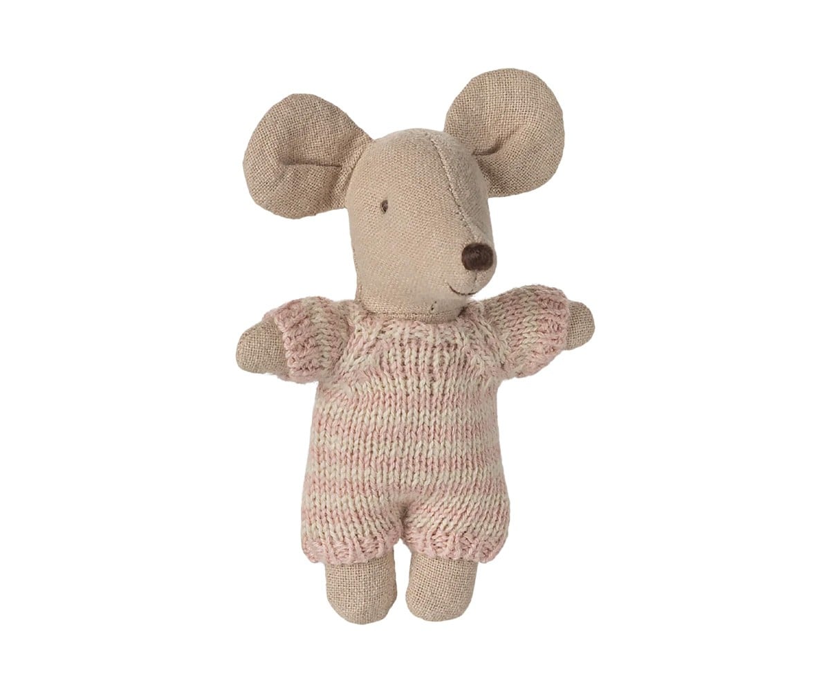 Bébé Souris dans Panier Rose