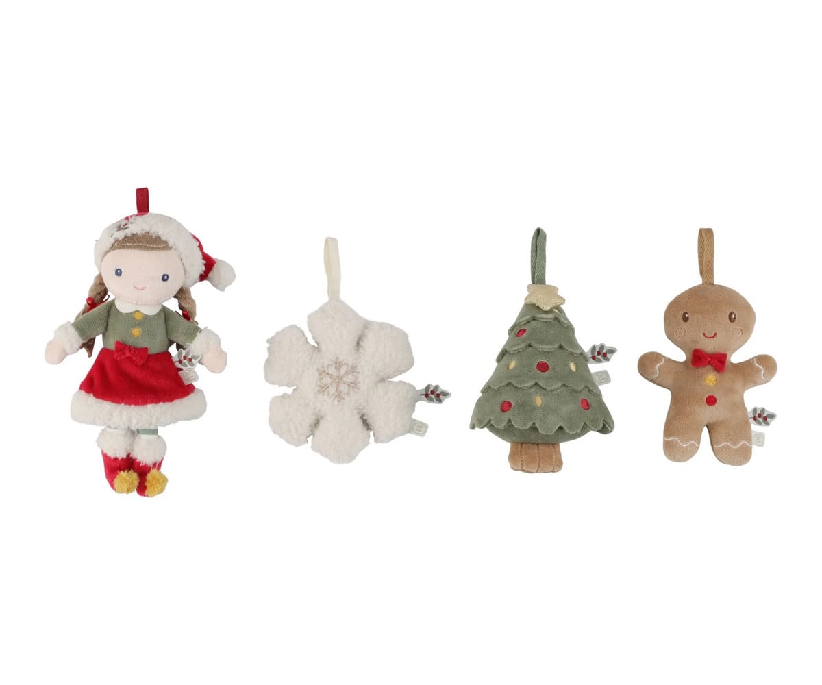 Set 4 Adornos de Navidad Rosa