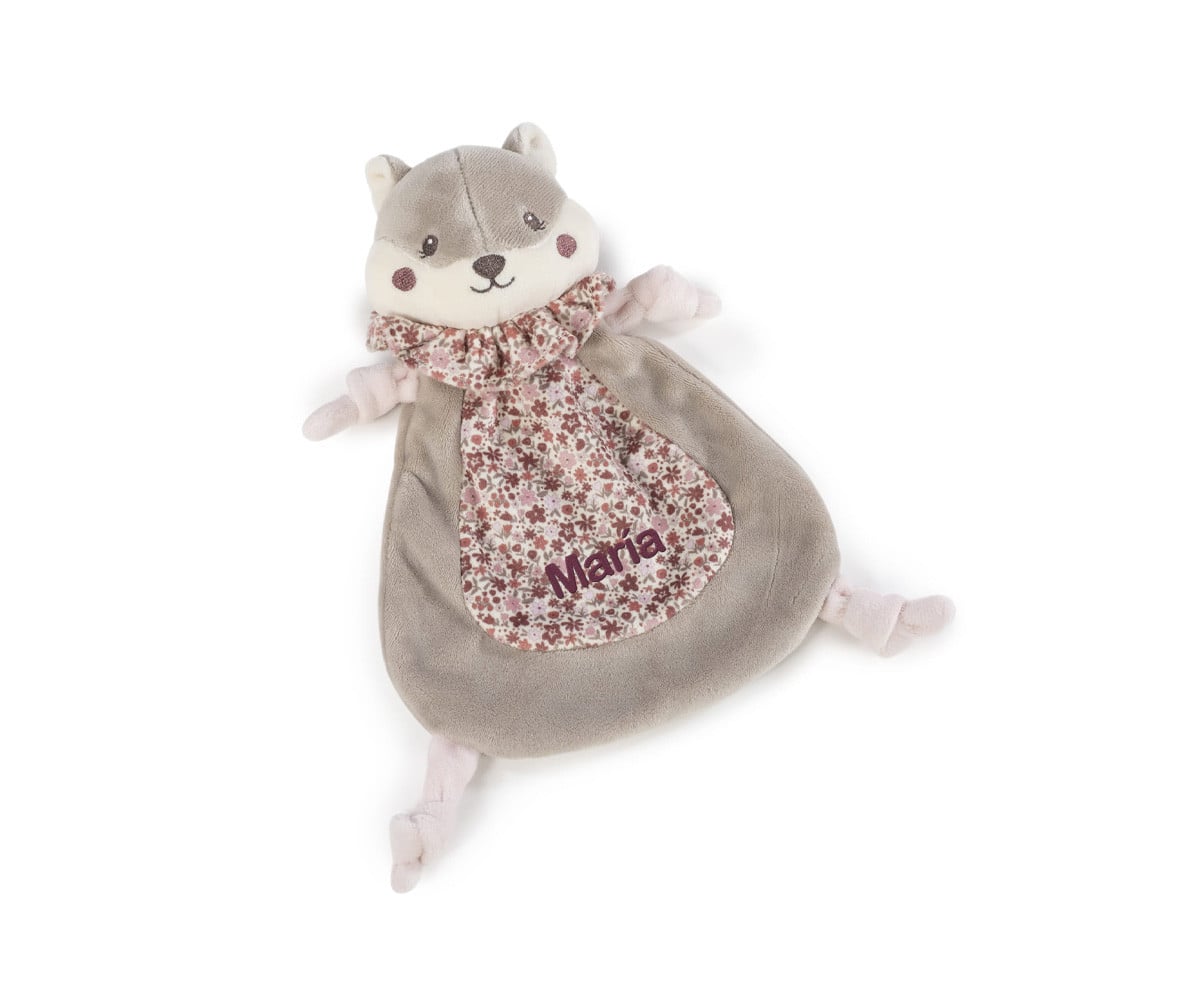 Doudou Scoiattolo Cherry Flowers Personalizzabile