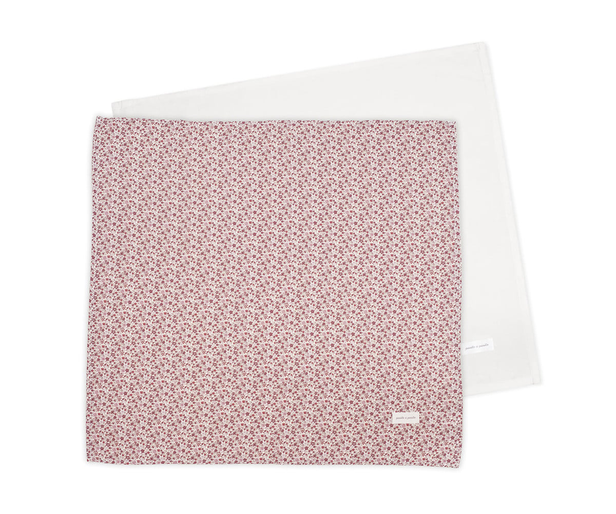 Set 2 Muselinas Cherry Flores 70 x 70 cm