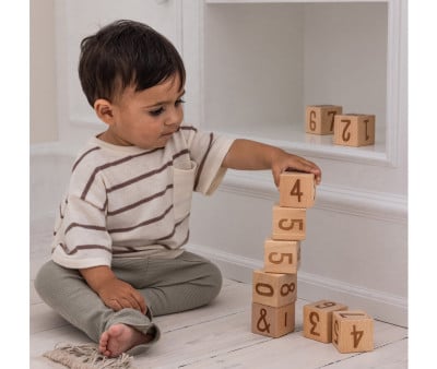 12 Bloque de Números Wooden