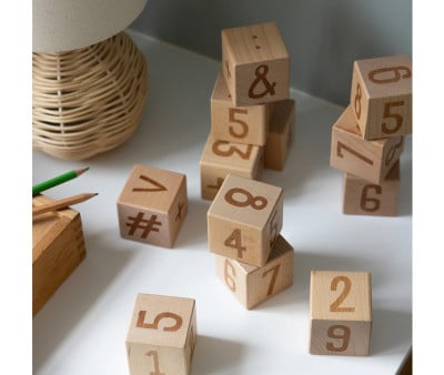 12 Bloque de Números Wooden