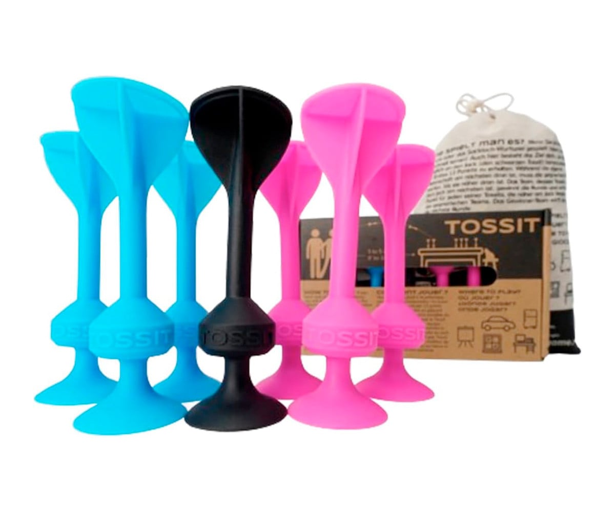 Starter Set of 7 Silicone Darts with Suction Cup Blue + Pink