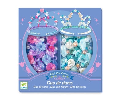 Duo de tiara azul-rosa