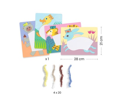 Colagem de lã e velcro com chapéu