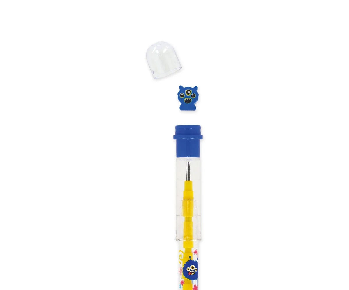 Portamine Impilabile Monster con Gomma
