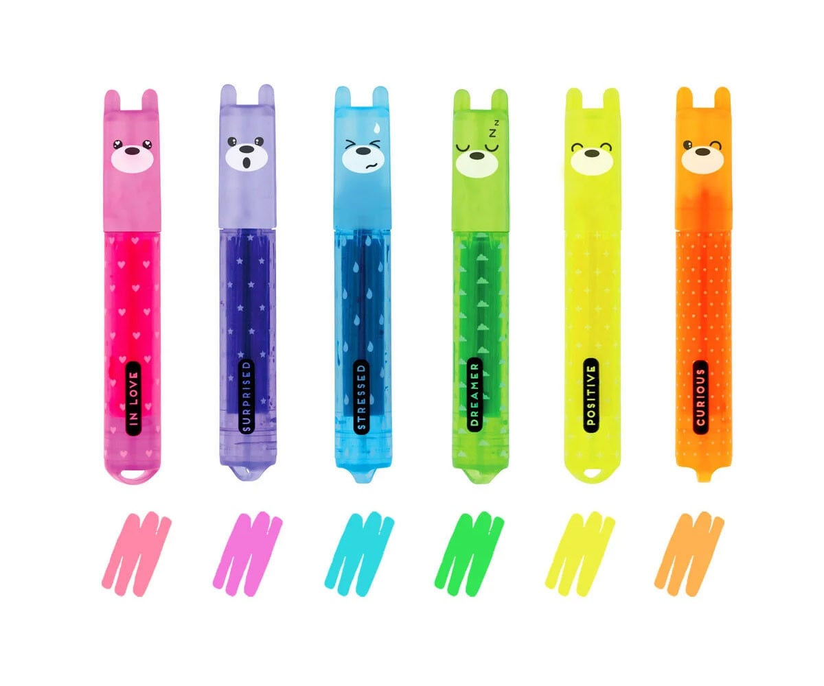 Set de 6 Mini Subrayadores Highighters Teddy Bear