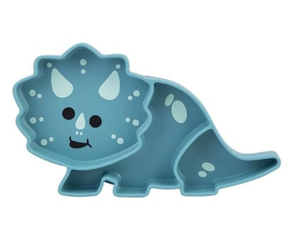 Piatto Silicone Dino Blue con Ventosa
