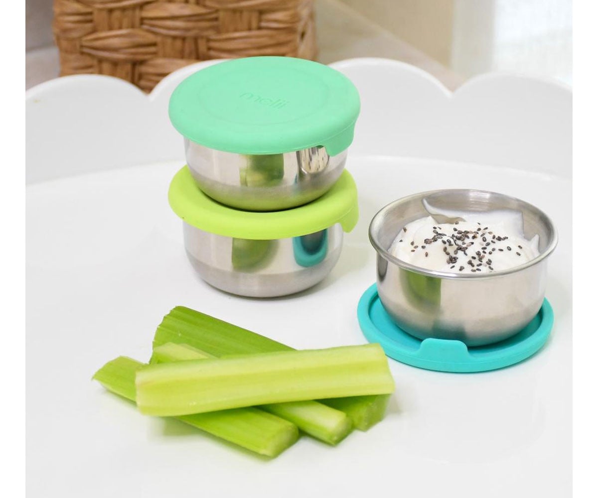 Set 3 Mini Contenitori Acciaio Inox 89ml Pastello