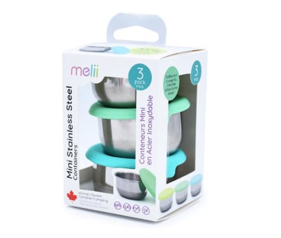 Set 3 Mini Contenitori Acciaio Inox 89ml Pastello