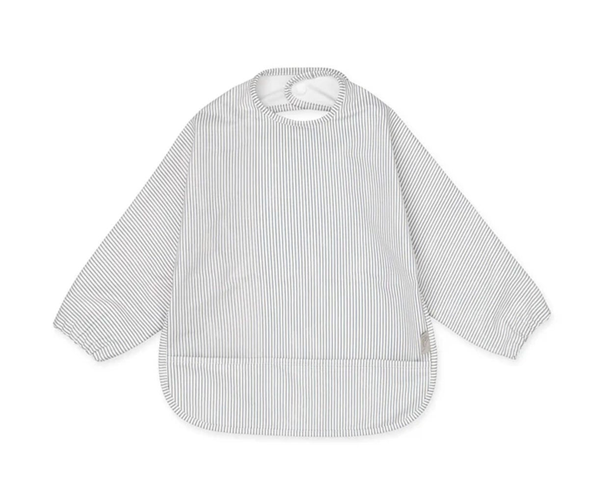 Bavoir à Manches Longues Classic Stripes Blue