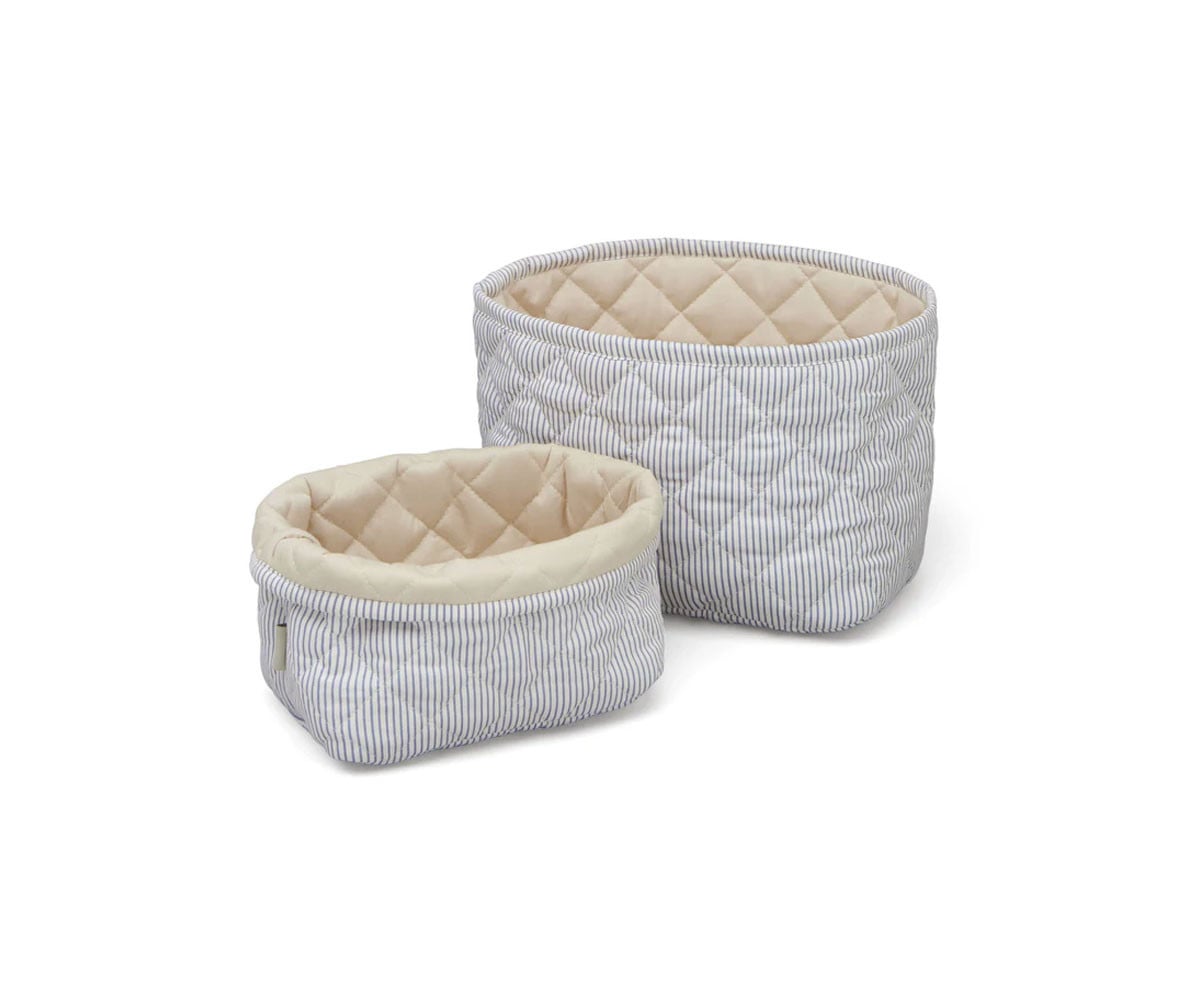 Set de 2 Paniers de Rangement Classic Stripes Blue Pralines