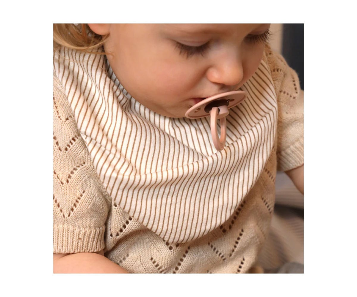 2 Bavoirs Bandana Classic Stripes Camel