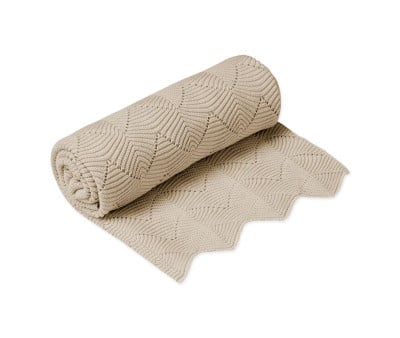 Coperta in Maglia Almond