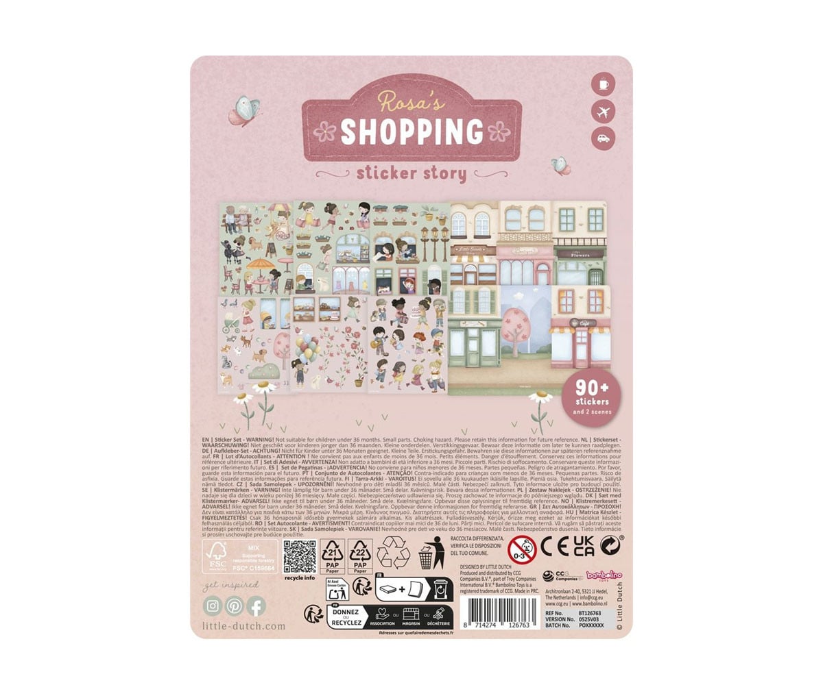 Libro de Pegatinas de Compras con Rosa