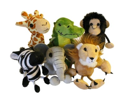 Conjunto de 6 Marionetes de Dedo Animais da Selva
