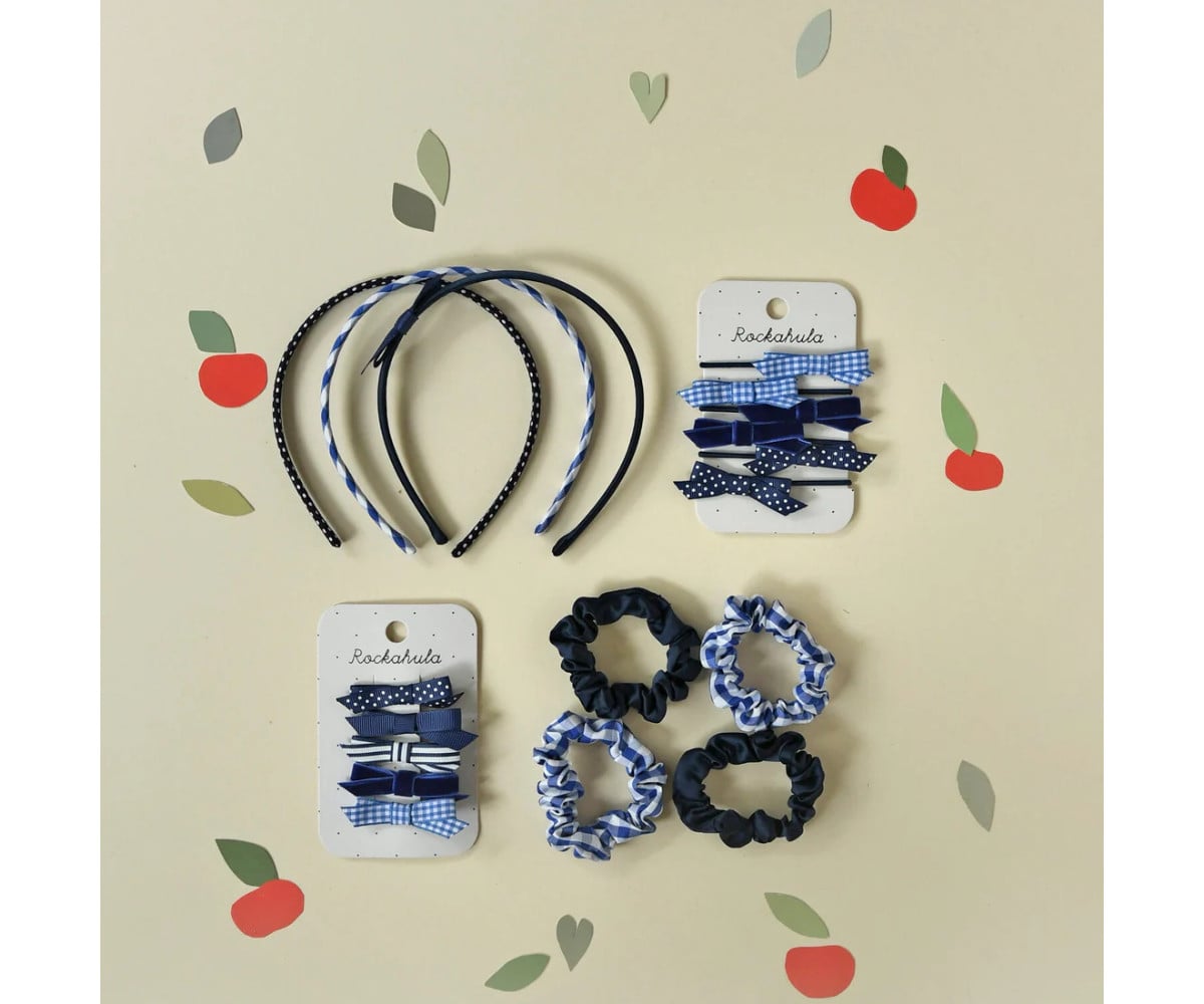 5 Blue Hair Clip School