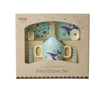 Set Stoviglie per Bambini 4 pezzi Ocean Blue
