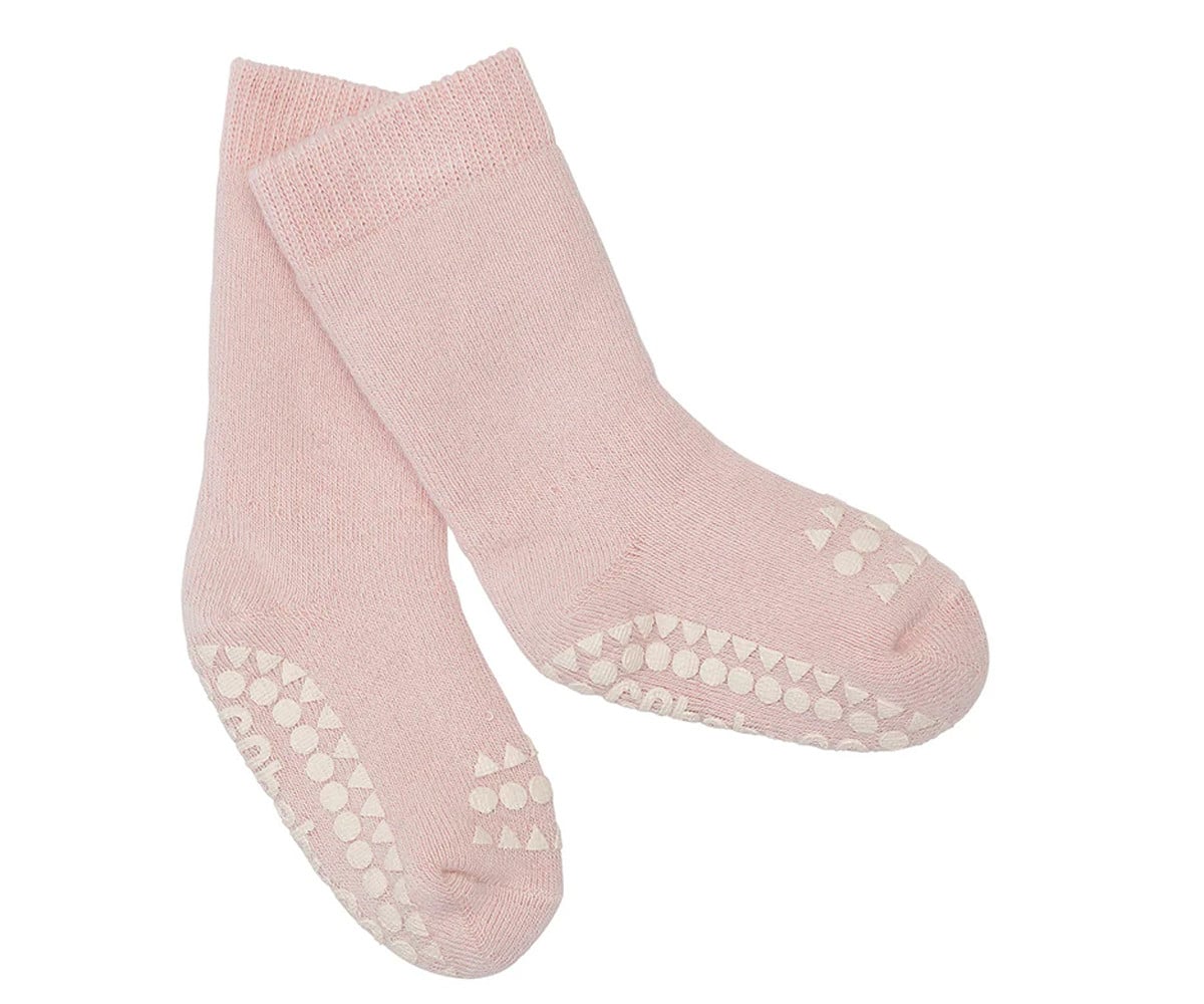 Meias de sola antiderrapante Terry Algodão Orgánico Soft Pink