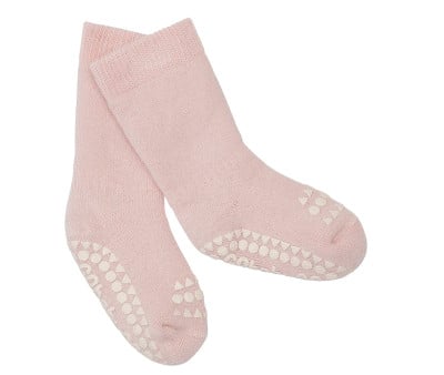 Meias de sola antiderrapante Terry Algodão Orgánico Soft Pink