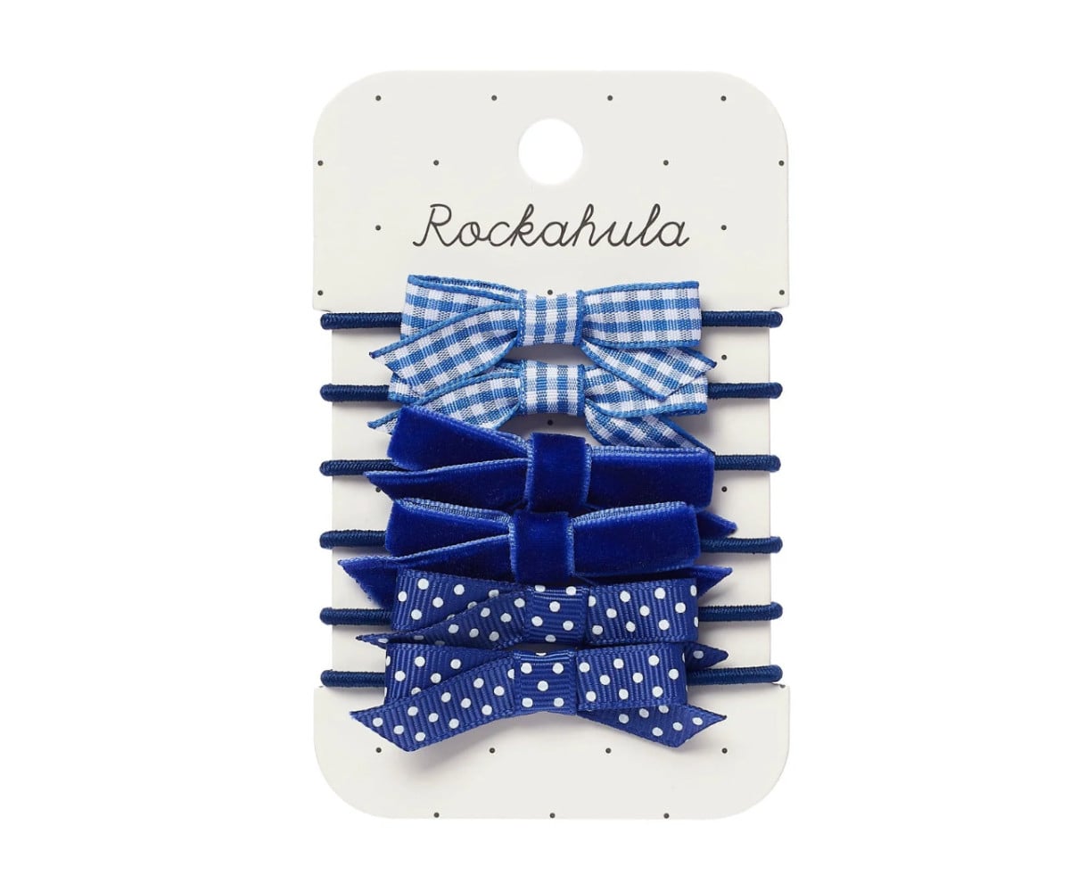 6 School Blue Hair Ties