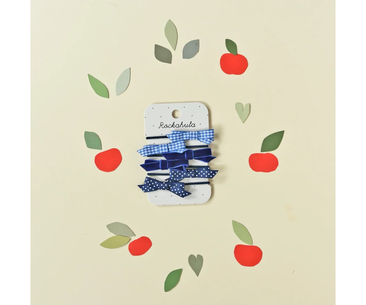 6 School Blue Hair Ties