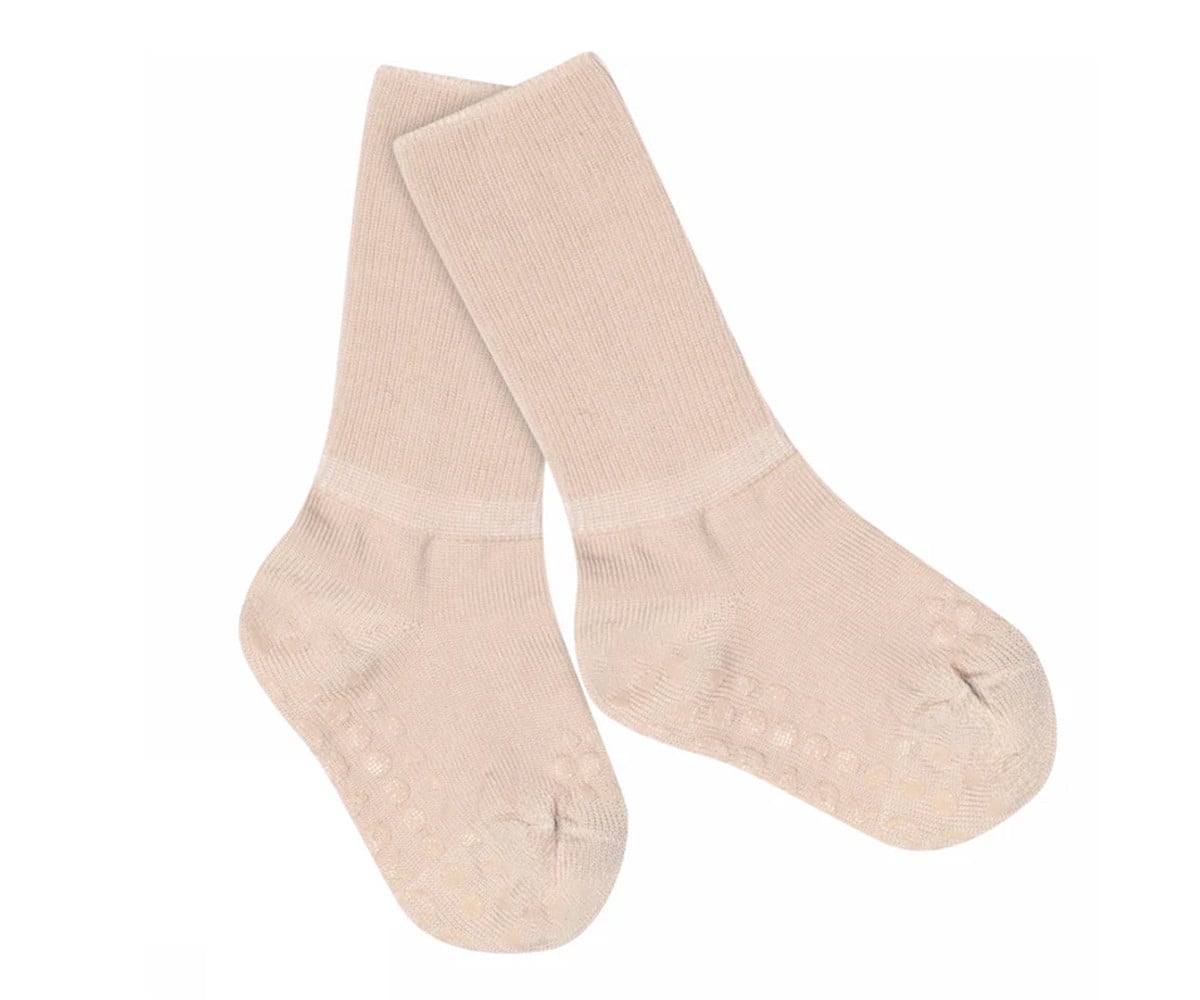 Meias com sola antiderrapante de lã Merino Rose Dust