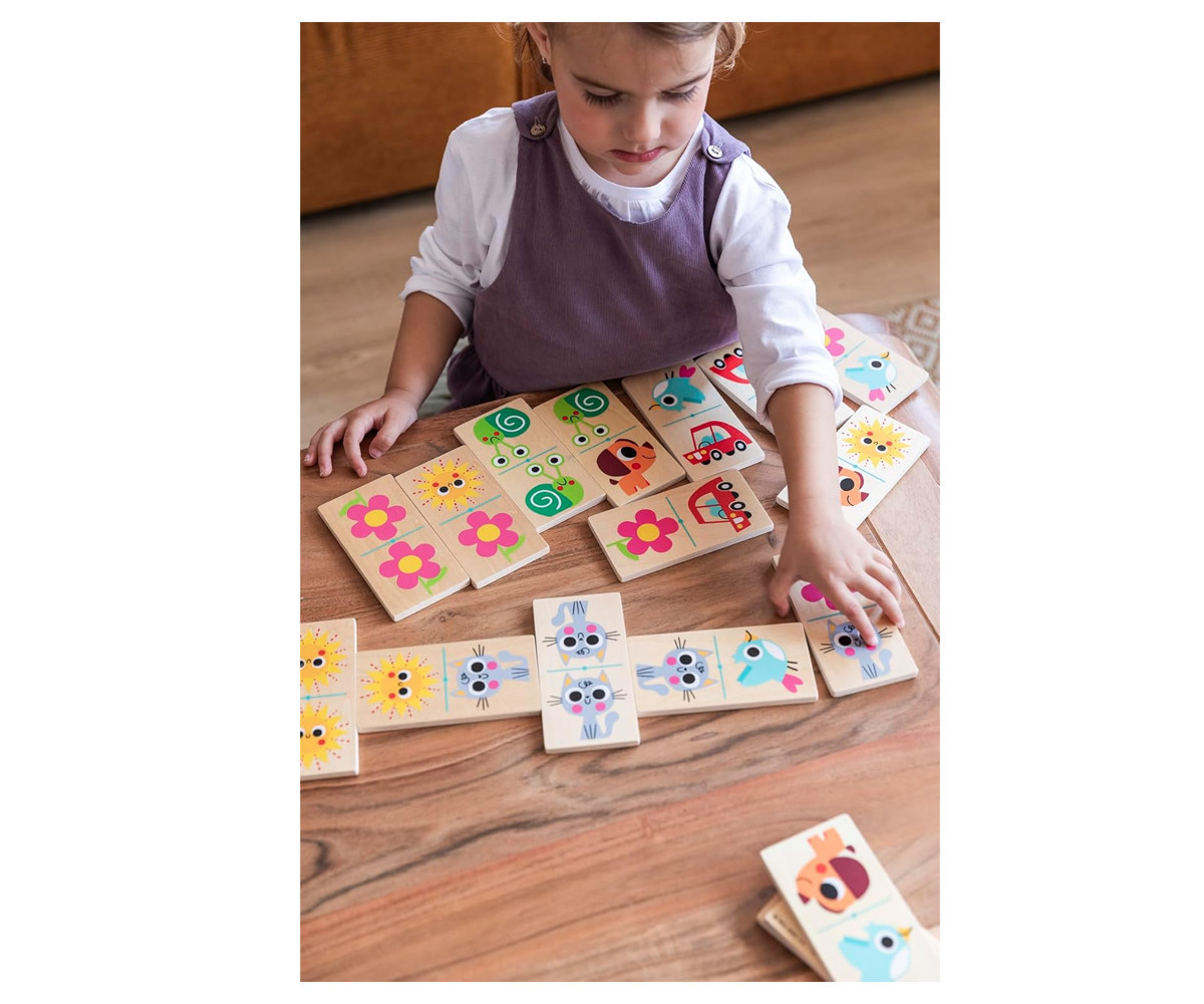 Wooden Domino Animals and Objects