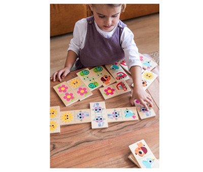 Wooden Domino Animals and Objects